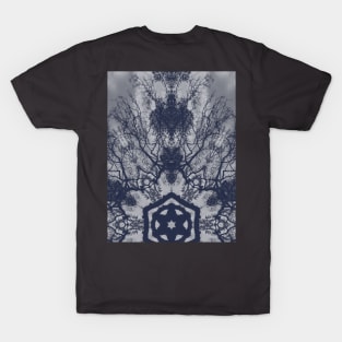 Psychedelic Blue Cloud Snowflake T-Shirt